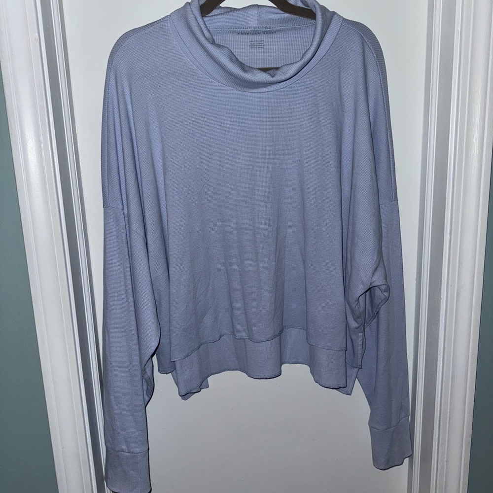 AEO Light Blue Cowl Neck Top
